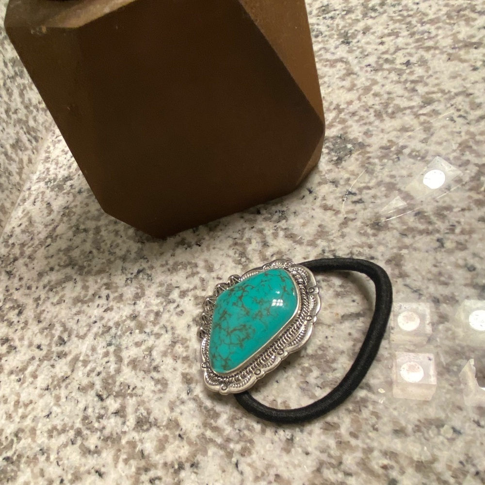 Turquoise hair tie/ bracelet
